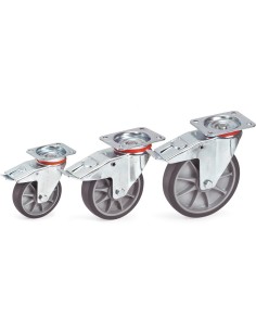 Roue pivotante avec frein à bandage TPE 160 x 40 mm