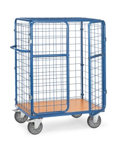 Chariot pour colis à portes battantes et toit 1000 x 600 mm