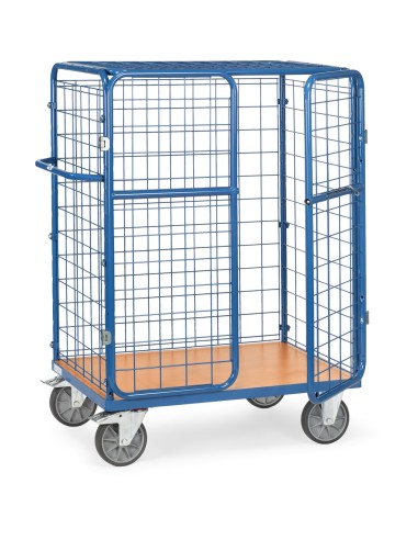 Chariot pour colis à portes battantes et toit 1000 x 700 mm