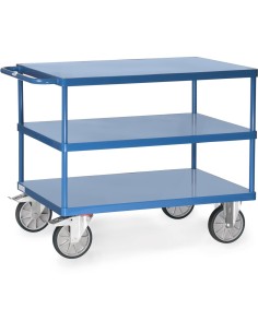 Servante avec plateaux en tôle d'acier 1000 x 700 mm