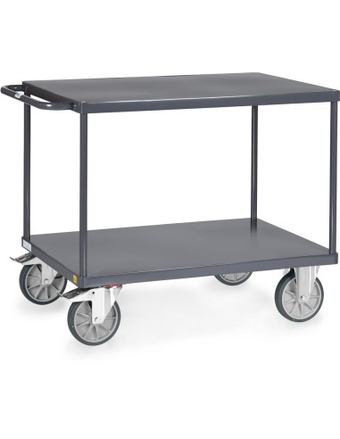 Servante ESD avec plateaux en tôle d'acier 850 x 500 mm