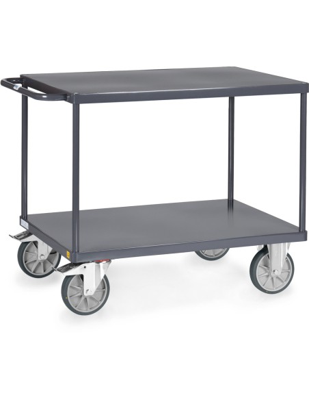 Servante ESD avec plateaux en tôle d'acier 1000 x 700 mm