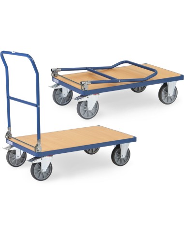 Chariot à dossier rabattable en acier 1000 x 600 mm