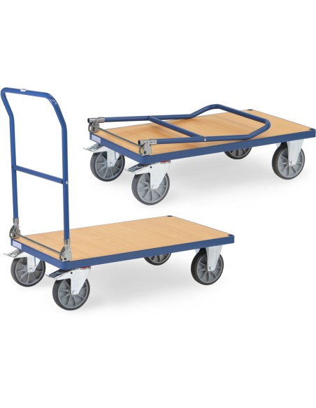 Chariot à dossier rabattable en acier 1000 x 600 mm