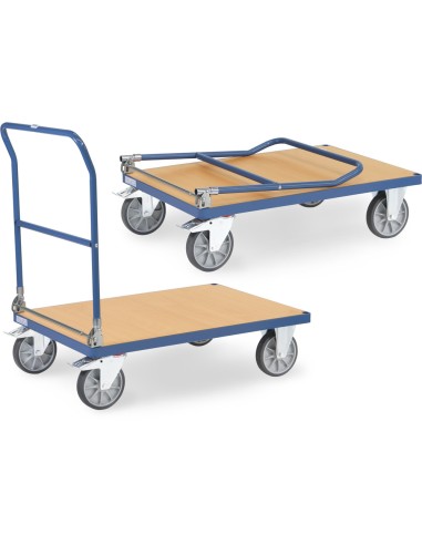 Chariot à dossier rabattable en acier 1000 x 700 mm