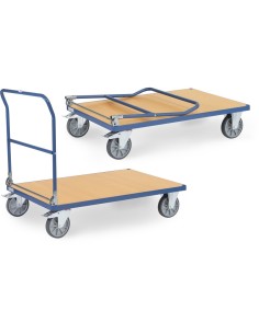 Chariot à dossier rabattable en acier 1200 x 800 mm