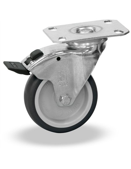 Roues pivotantes avec frein 125 x 32 mm