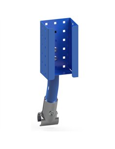 Support en tôle d’acier pour bouteilles de gel désinfectant, kit avec revêtement par poudre époxy bleu RAL 5007. Fixation modula