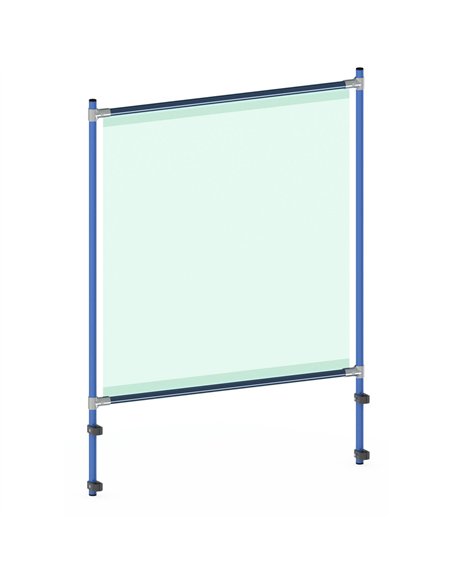 Armature de protection en tant que kit pour de nombreux équipements fetra. Ossature en tube d‘acier à boulonner, avec revêtement