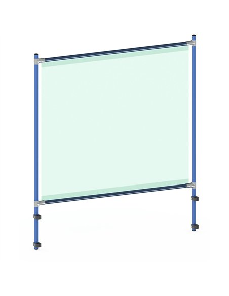 Armature de protection en tant que kit pour de nombreux équipements fetra. Ossature en tube d‘acier à boulonner, avec revêtement