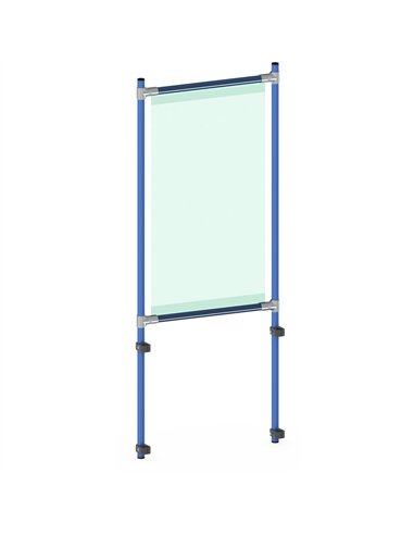 Armature de protection en tant que kit pour de nombreux équipements fetra. Ossature en tube d‘acier à boulonner, avec revêtement