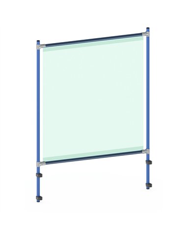 Armature de protection en tant que kit pour de nombreux équipements fetra. Ossature en tube d‘acier à boulonner, avec revêtement