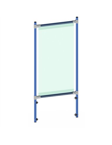 Armature de protection en tant que kit pour de nombreux équipements fetra. Ossature en tube d‘acier à boulonner, avec revêtement