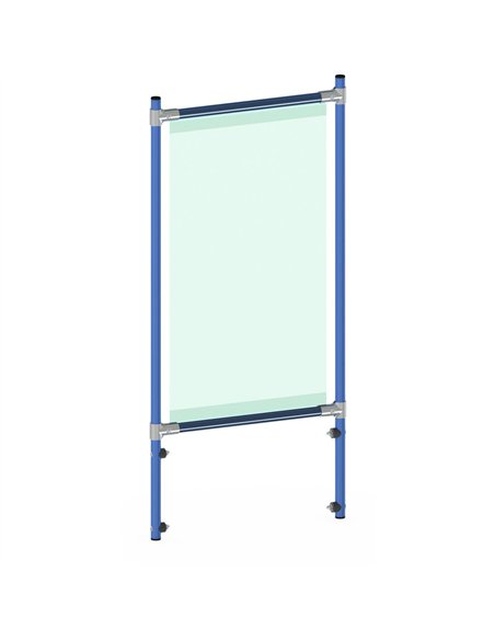 Armature de protection en tant que kit pour de nombreux équipements fetra. Ossature en tube d‘acier à boulonner, avec revêtement