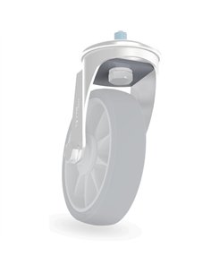 Fixation à insérer pour transformer les roues pivotantes en roues fixes. Montage ultérieur possible. Facilite le déplace-ment en