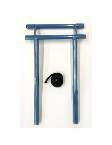 Chassis de support en tube d'acier. Les tubes porteurs sont recouverts d'une gaine de protection. Accrochable d’un seul geste su