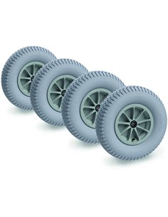 400 x 100 mm. A roues gonflables bleu gris. Pour chars à bras légers. 1 Set  4 pièces