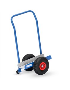 Construction en tôle d'acier, revêtement époxy bleu RAL 5007. Support en U recouvert de feutre de protection et dossier de pouss