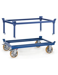 Pour placer les palettes bois ou grillagées à hauteur idéale. Construction mécano-soudée en profilé d'acier, revêtement époxy RA