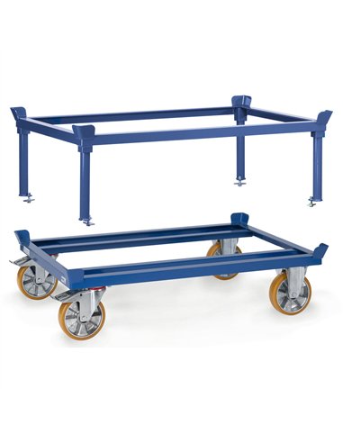 Pour placer les palettes bois ou grillagées à hauteur idéale. Construction mécano-soudée en profilé d'acier, revêtement époxy RA