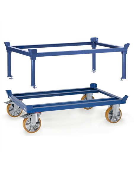 Pour placer les palettes bois ou grillagées à hauteur idéale. Construction mécano-soudée en profilé d'acier, revêtement époxy RA