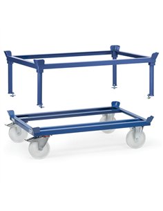 Pour placer les palettes bois ou grillagées à hauteur idéale. Construction mécano-soudée en profilé d'acier, revêtement époxy RA