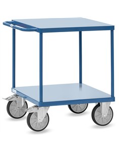 Système modulable: ensemble mécano-soudé, revêtement époxy RAL 5007, assemblé selon le principe des "inserts fetra". 2 plateaux 