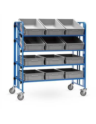 Chariot de mise à disopisition 2896 - avec 12 bacs