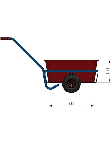 Char à bras léger - roues PU increvables