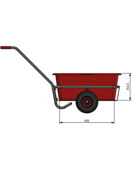 Char à bras léger - roues PU increvables